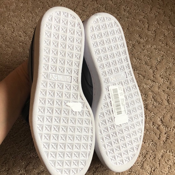 puma basket heart patent white